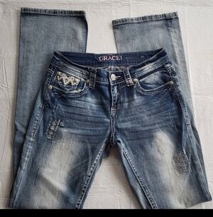 Grace In LA Women's Boot Cut Jeans